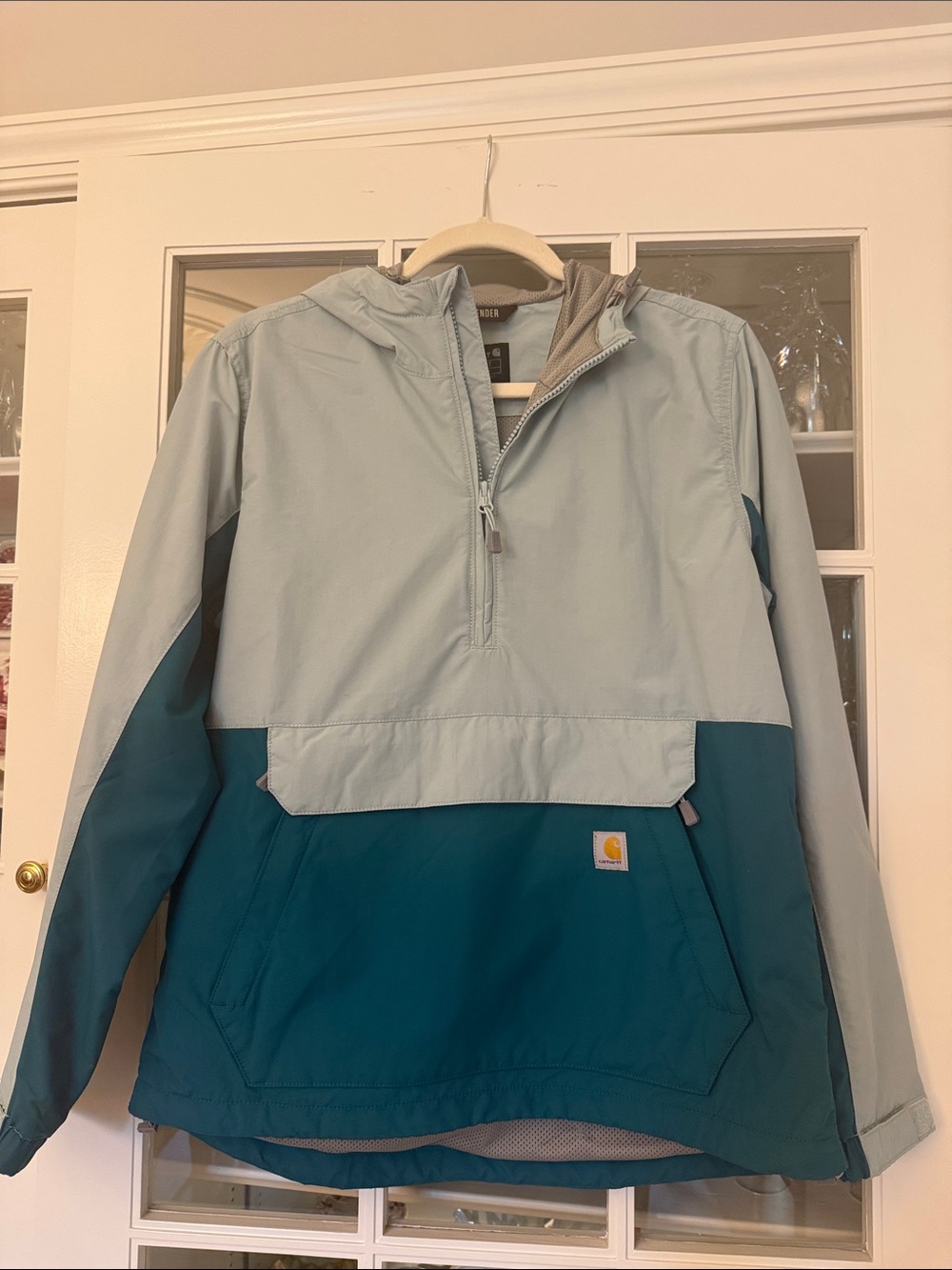 Carhartt Two-Tone Teal and Light Teal Pullover Rain Anorak